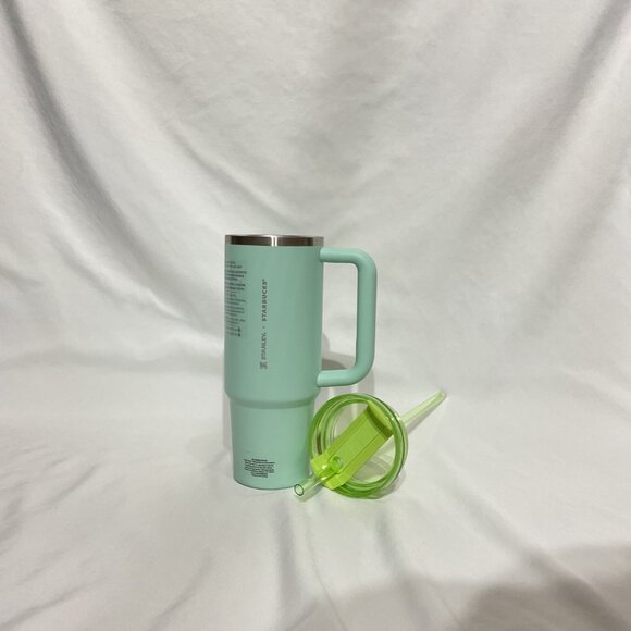Mexico Stanley X Starbucks Tumbler 30 Oz With Handle & Straw - Mint Green Stainl - Picture 4 of 8